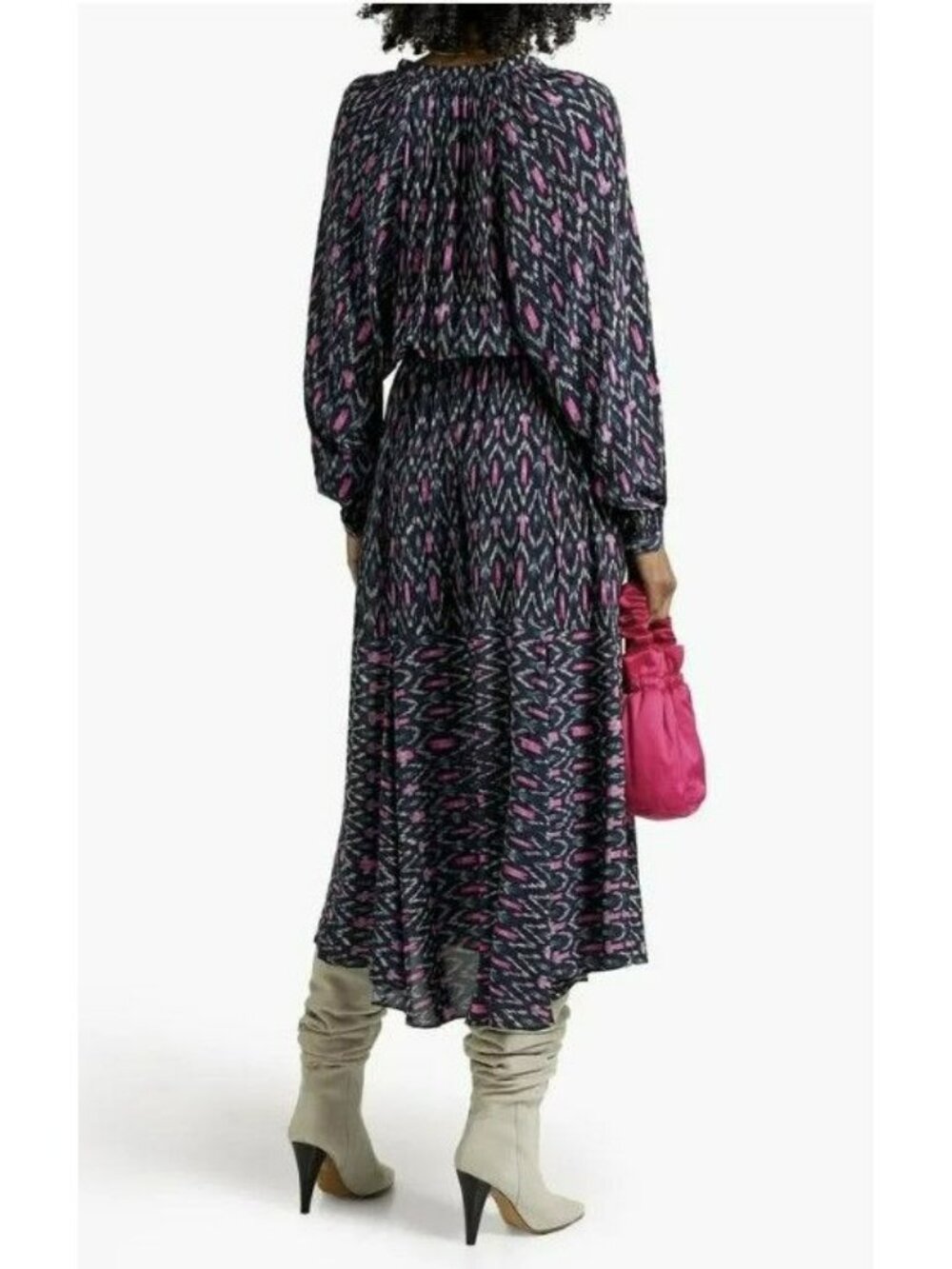 Isabel Marant Etoile $625 Long Sleeve Boho Print Midi Dress Romantic - Picture 3 of 14